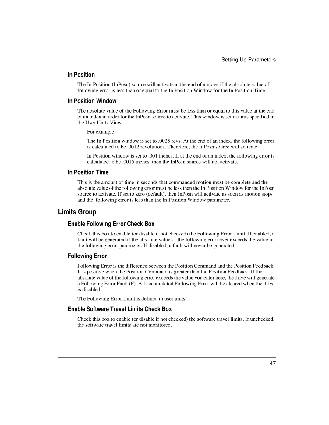 Emerson FM-3 manual Limits Group 