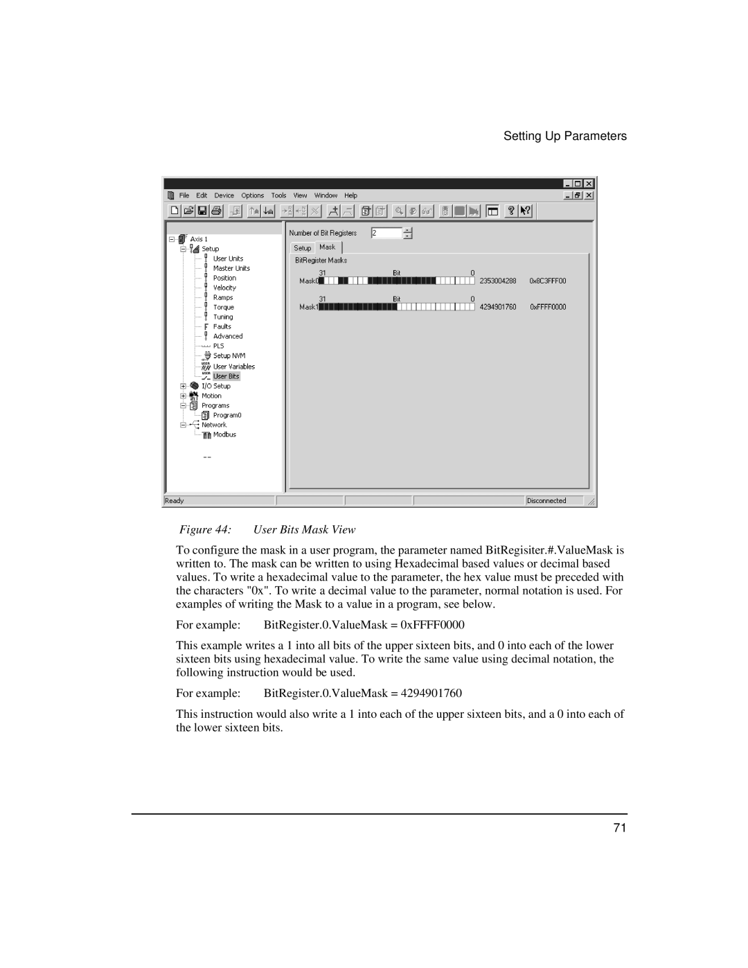 Emerson FM-3 manual User Bits Mask View 