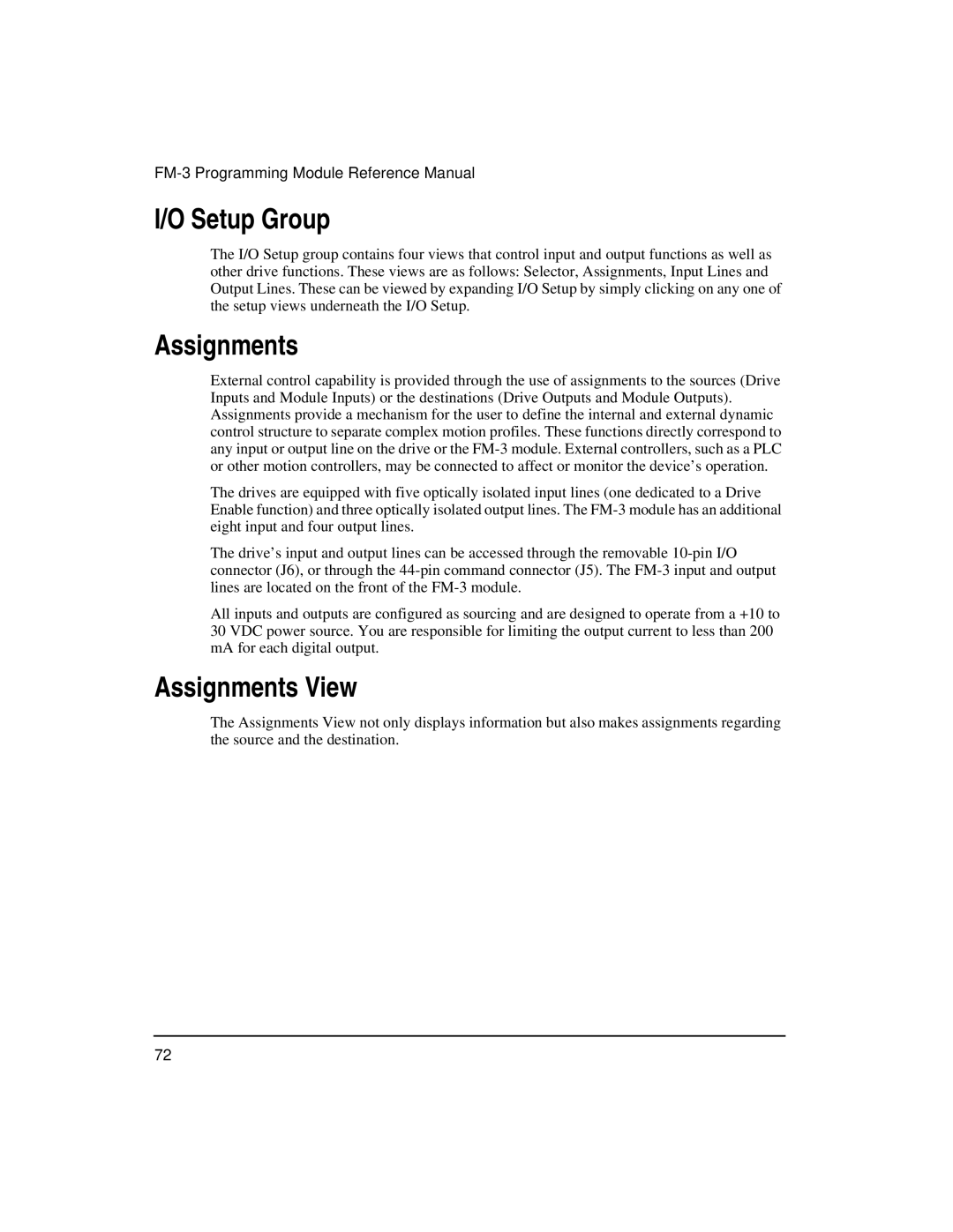 Emerson FM-3 manual Setup Group, Assignments View 