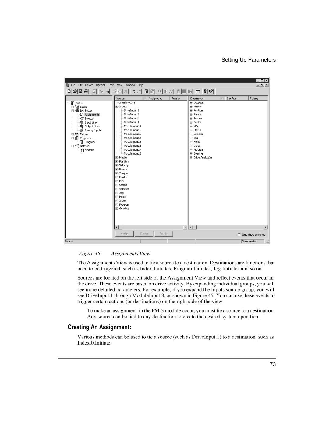 Emerson FM-3 manual Creating An Assignment, Assignments View 