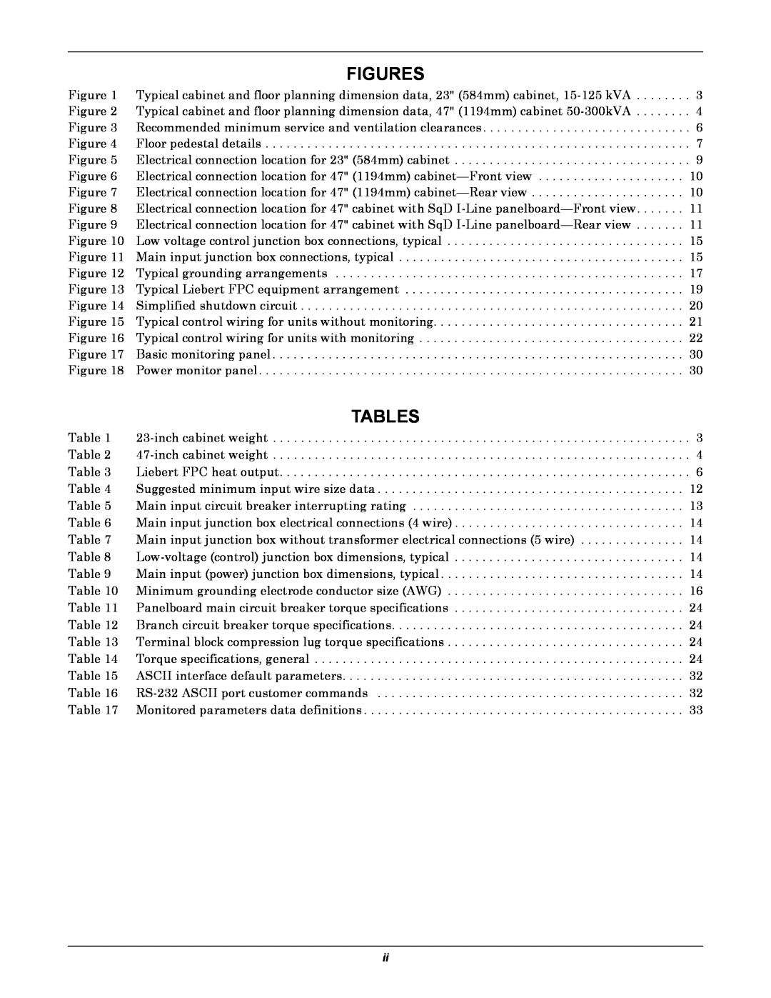Emerson FPC user manual Figures, Tables 