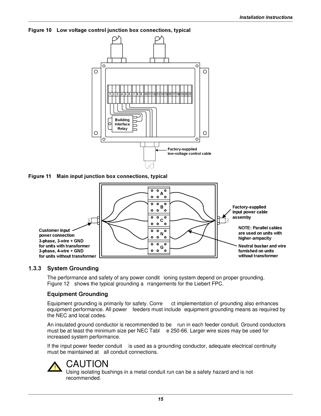 Emerson FPC user manual System Grounding, Equipment Grounding 