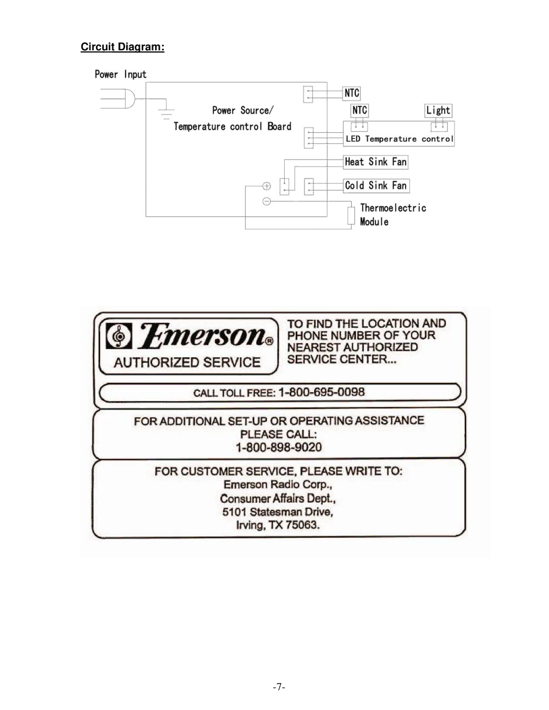 Emerson FR24SL, FR24RD owner manual Circuit Diagram 