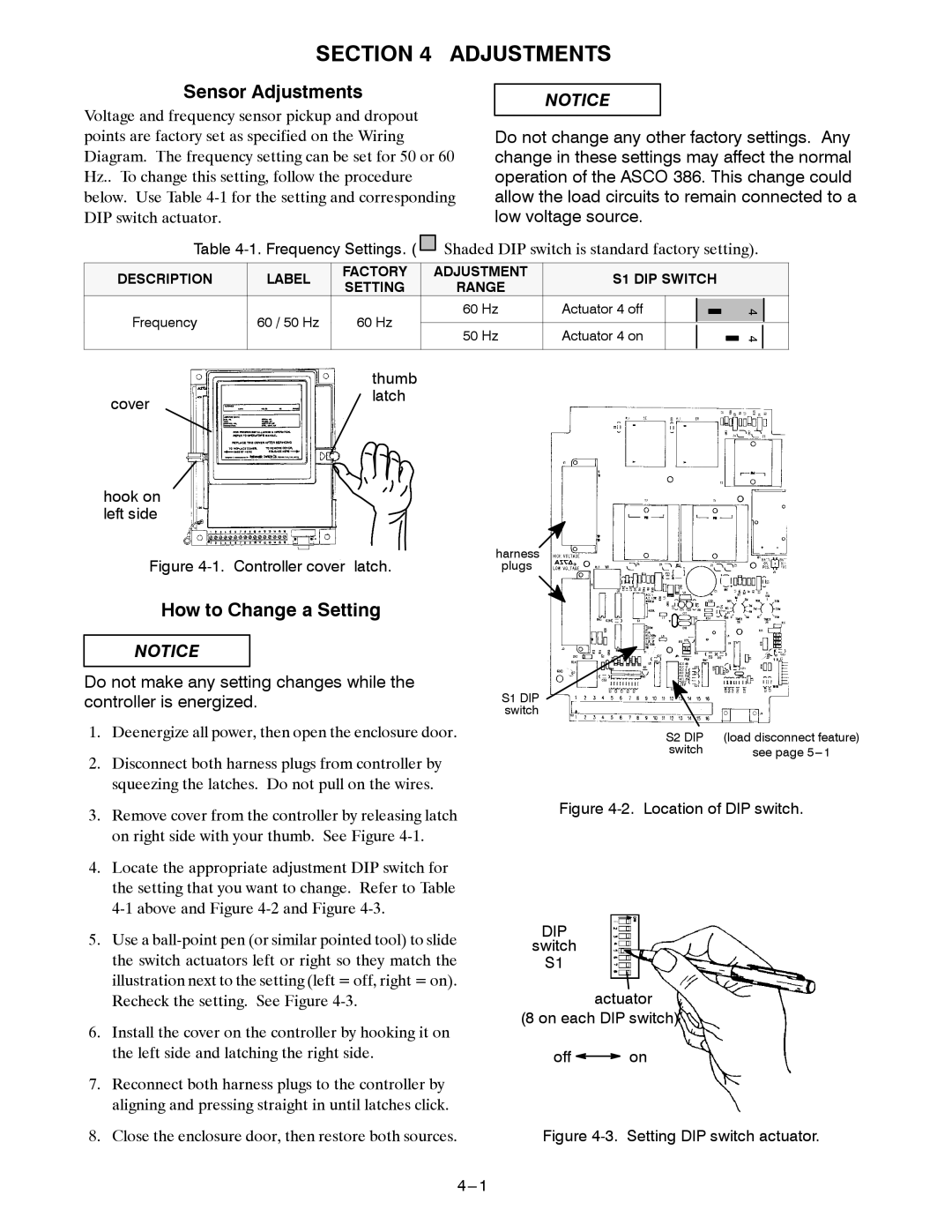 Emerson GDESIGN 10003000 A, 386 manual Sensor Adjustments, How to Change a Setting 