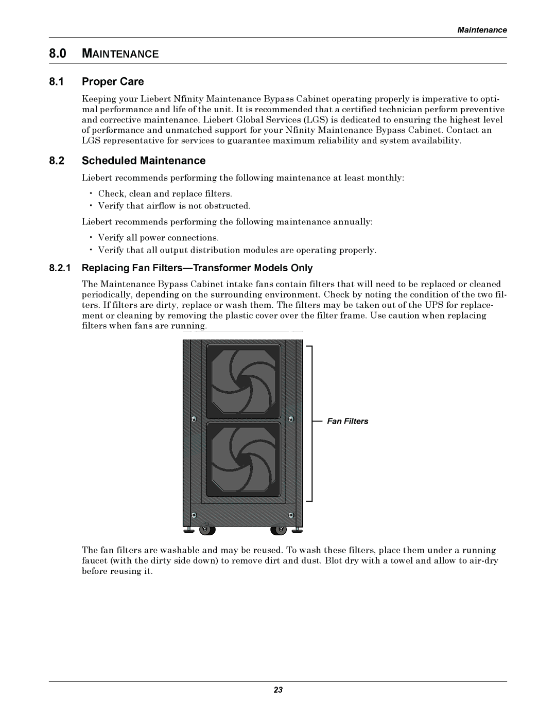 Emerson GXT 10KVA user manual Proper Care, Scheduled Maintenance 