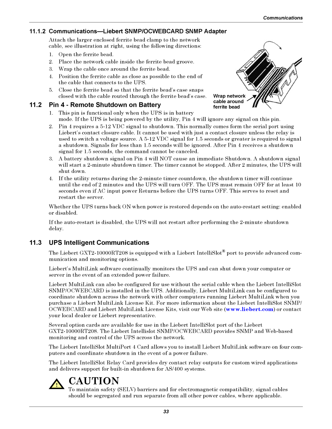 Emerson GXT2-10000RT208 user manual Pin 4 Remote Shutdown on Battery, UPS Intelligent Communications 