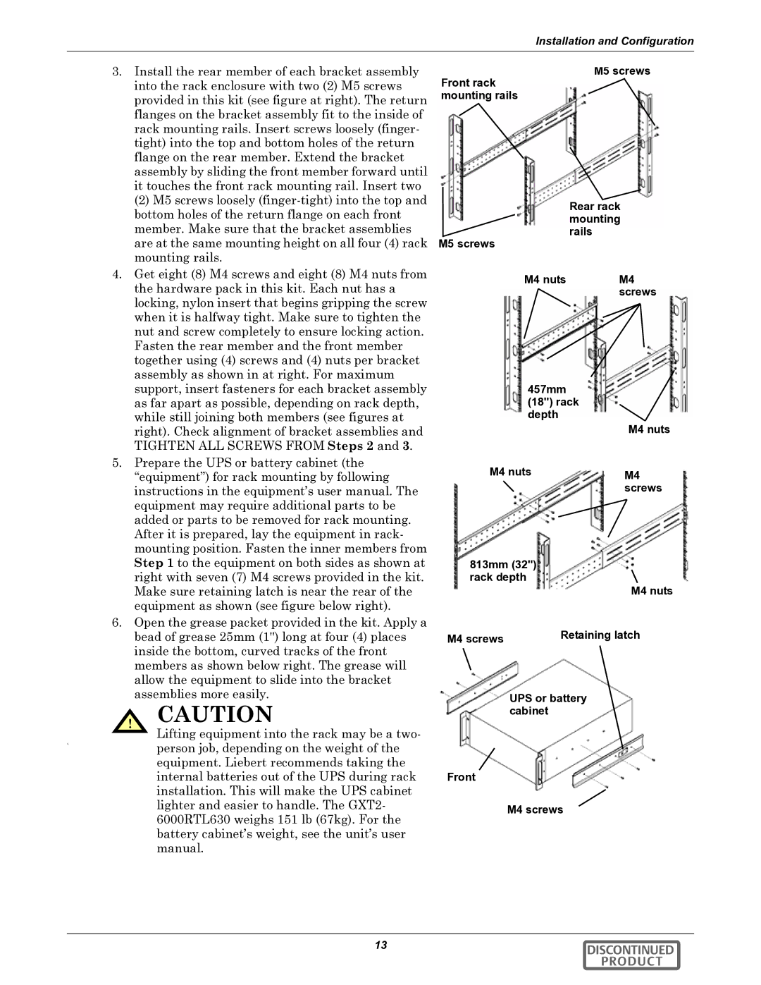 Emerson GXT2-6000RTL630 user manual Screws 