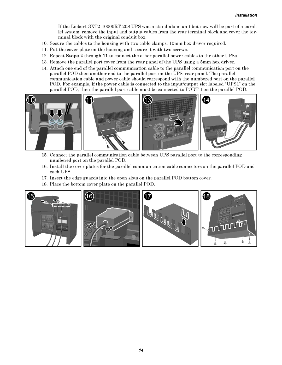 Emerson GXT2-PP20KRT208 user manual Installation 