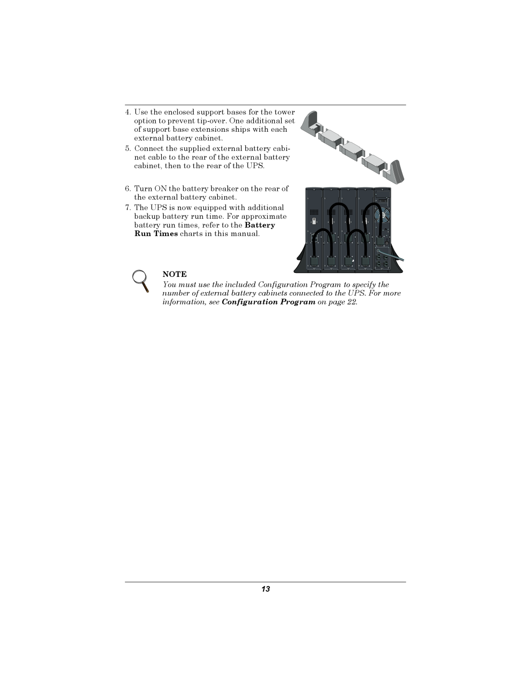 Emerson GXT2U user manual of support base extensions ships with each external battery cabinet 