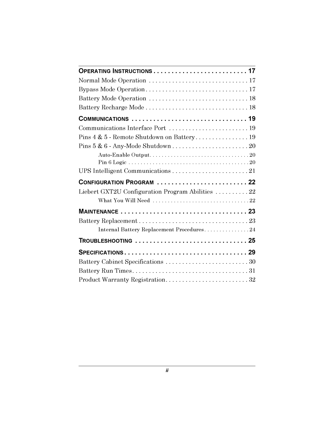 Emerson GXT2U user manual Operating Instructions 