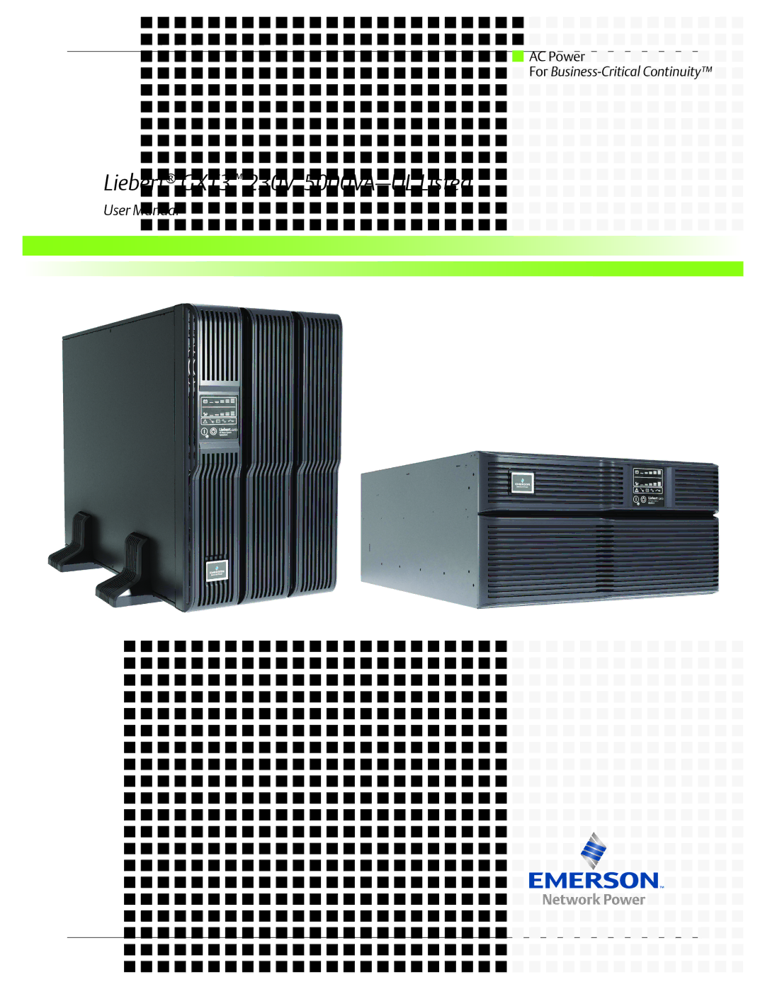 Emerson GXT3 230V user manual 