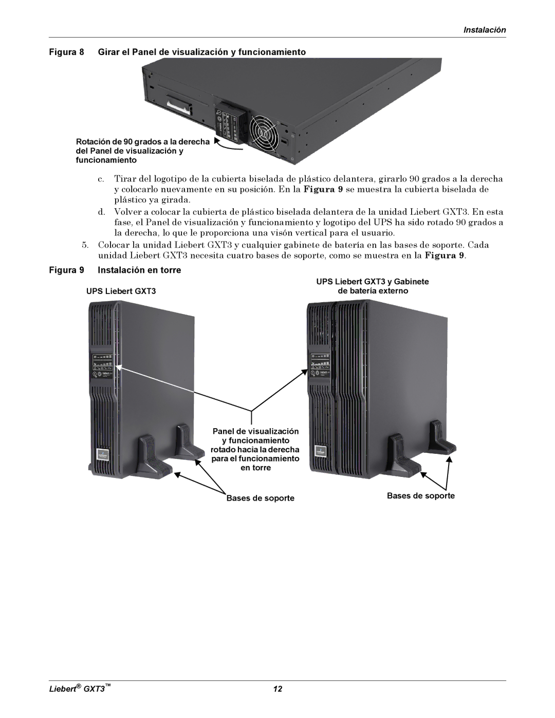 Emerson manual UPS Liebert GXT3 y Gabinete 