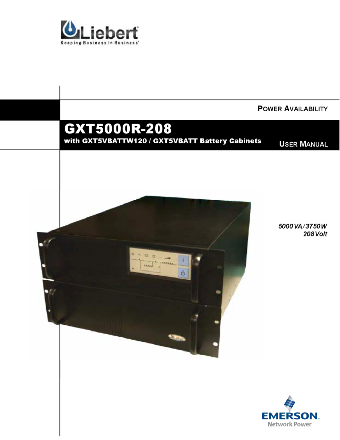 Emerson GXT5000R-208 user manual 