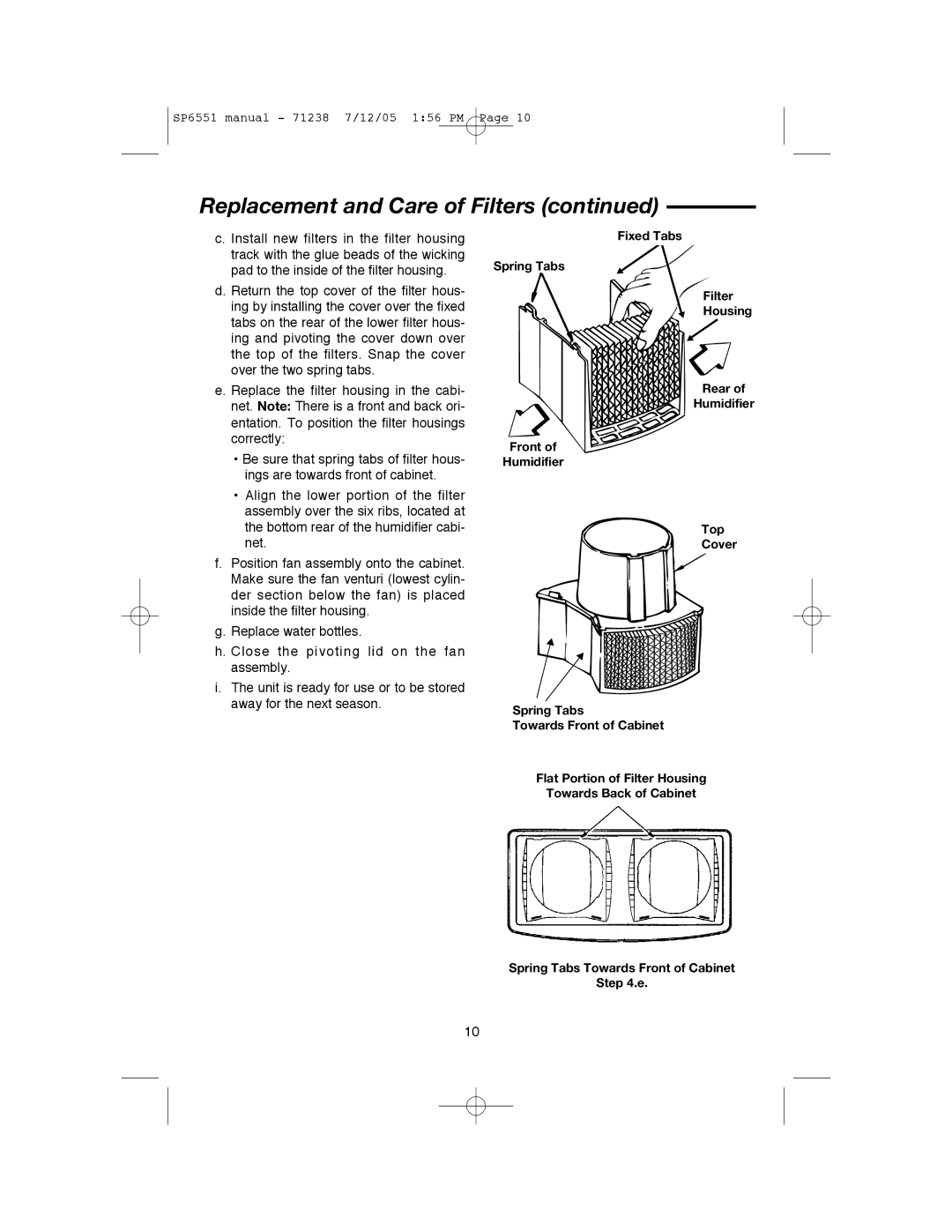 Emerson HD1405 owner manual Replacement and Care of Filters 