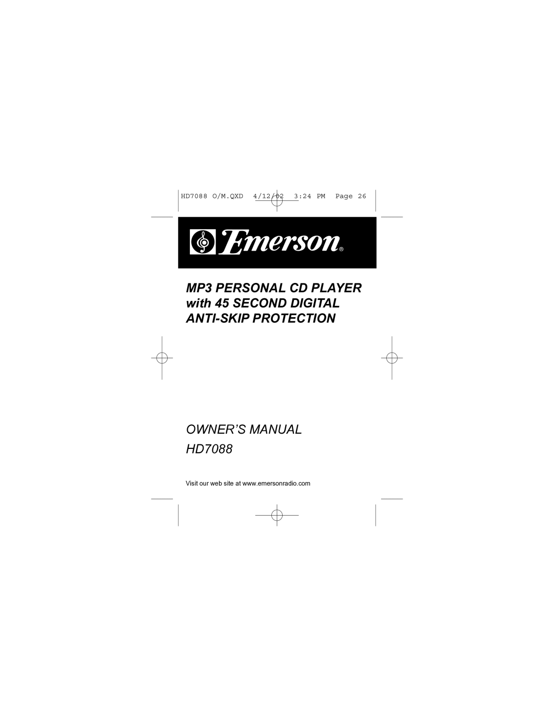 Emerson HD7088 owner manual 