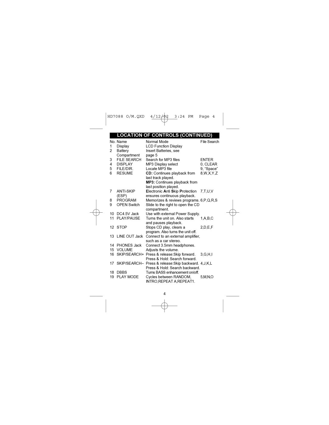 Emerson HD7088 owner manual File Search 