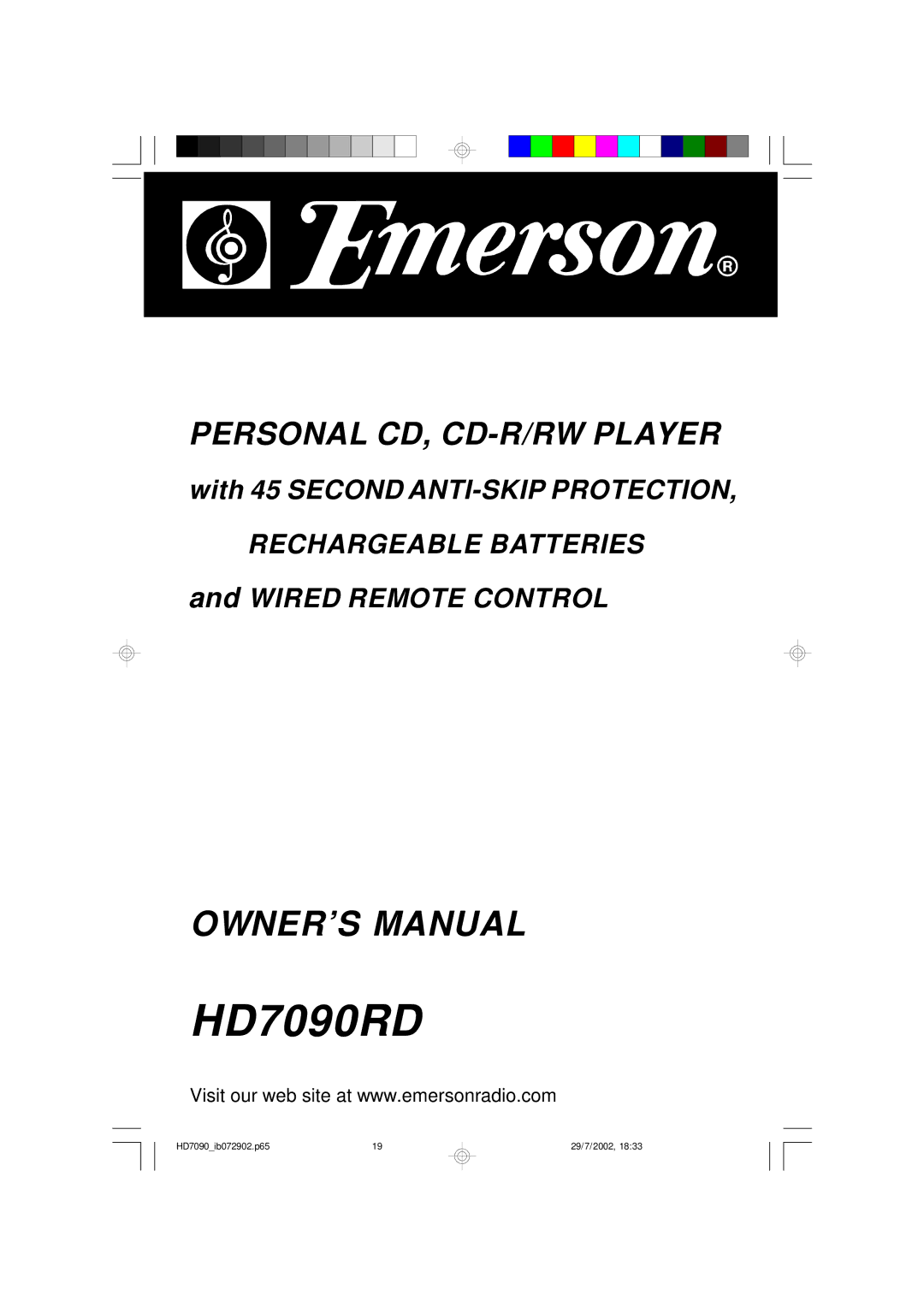 Emerson owner manual HD7090RD 