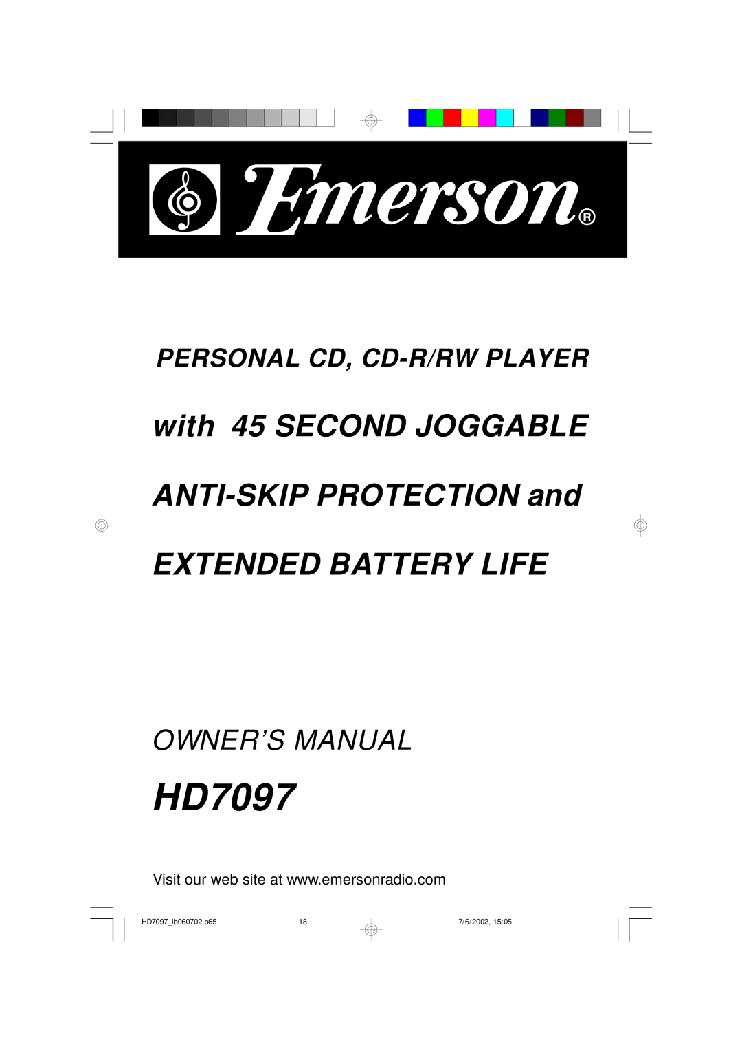 Emerson HD7097 owner manual 