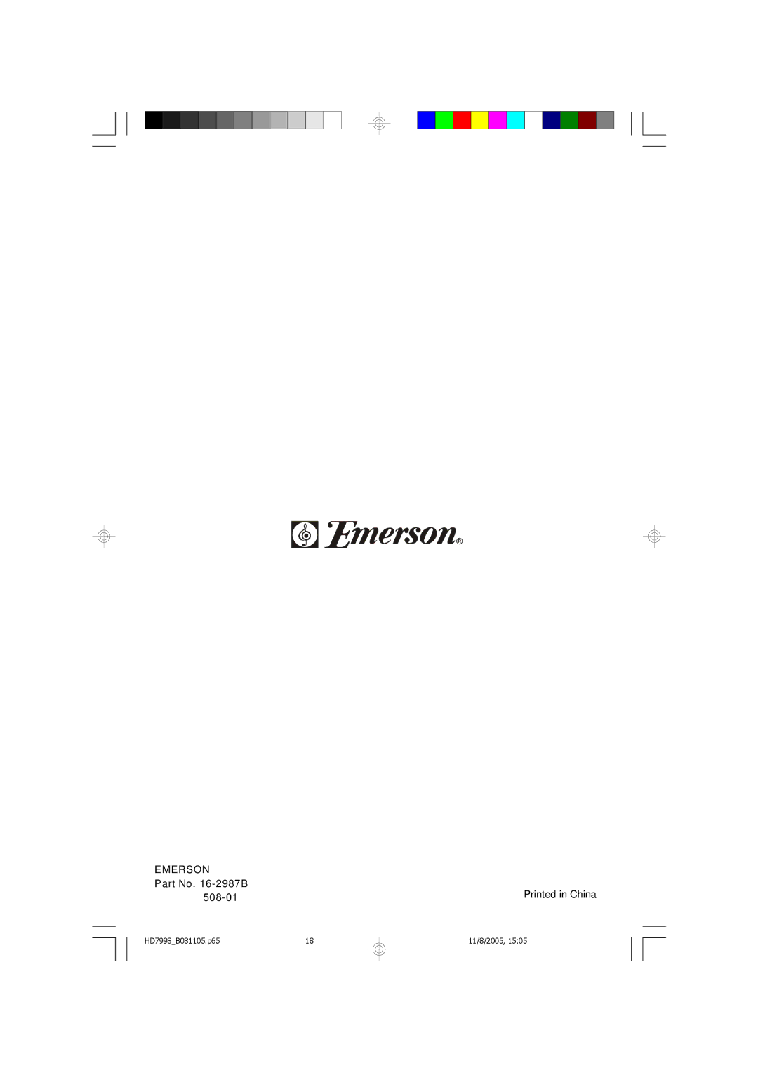 Emerson HD7998 owner manual Emerson 