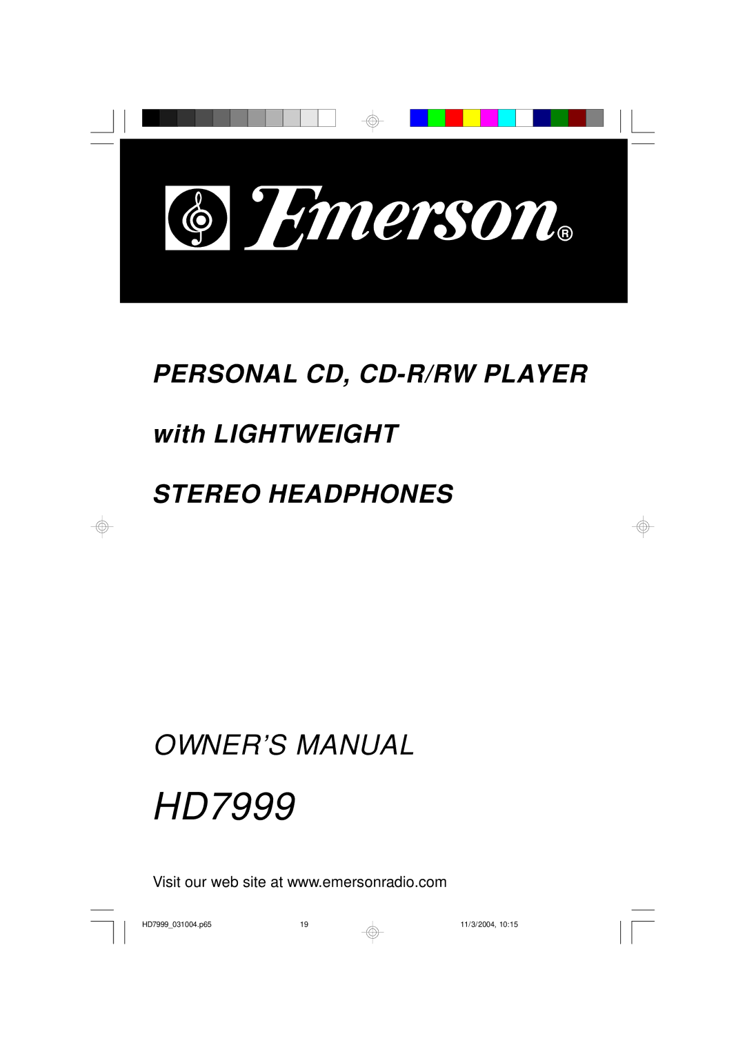 Emerson HD7999 owner manual 