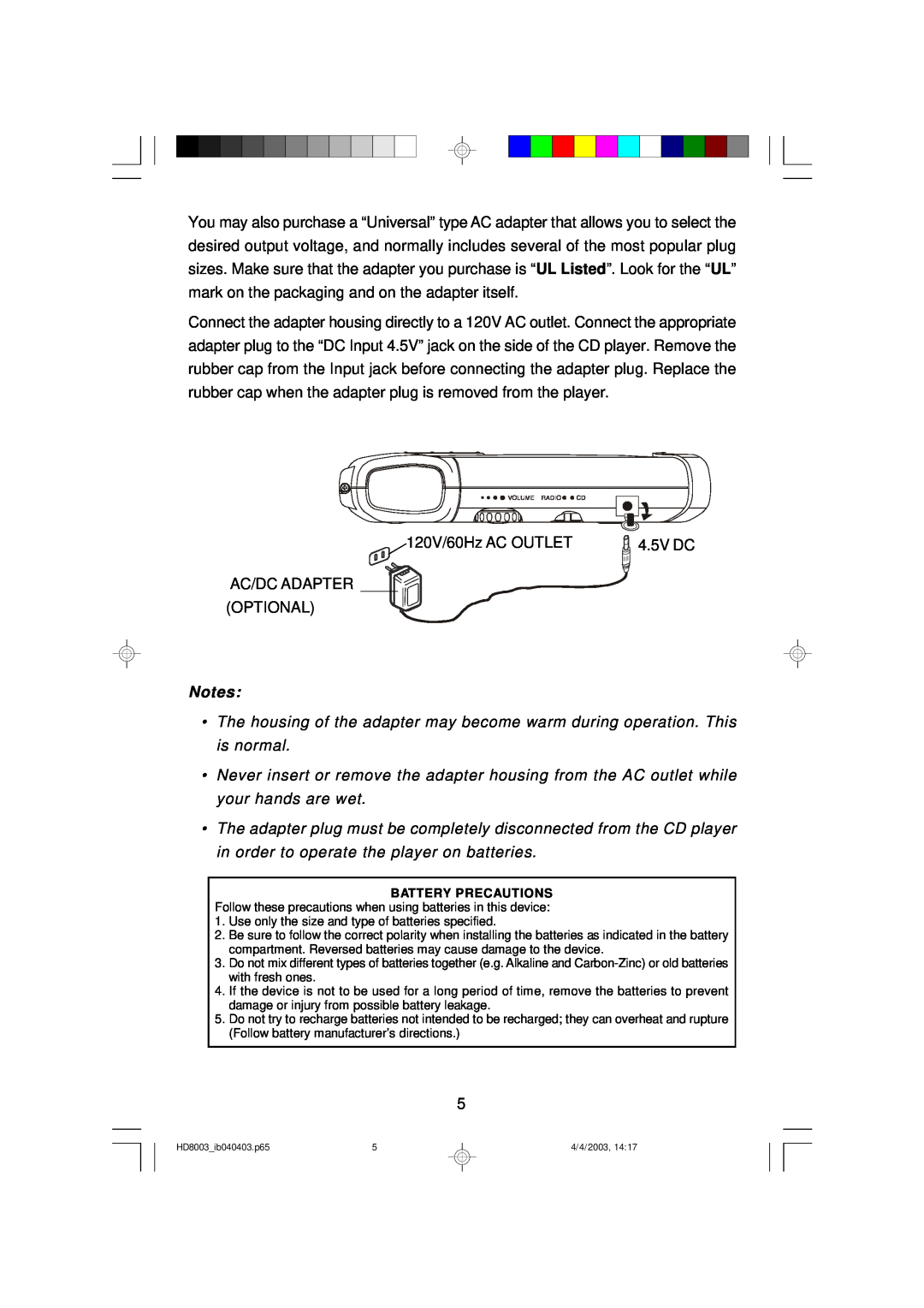 Emerson HD8003 owner manual Notes 