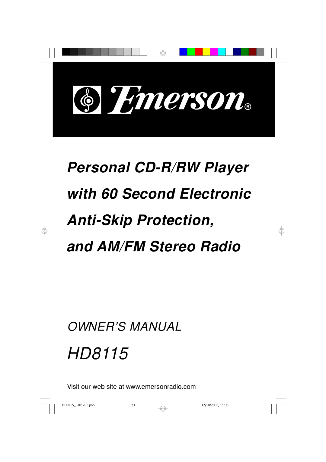 Emerson HD8115 owner manual 