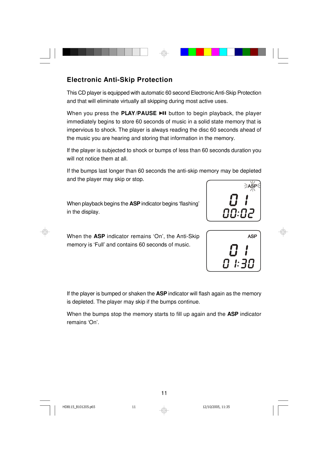 Emerson HD8115 owner manual Electronic Anti-Skip Protection 