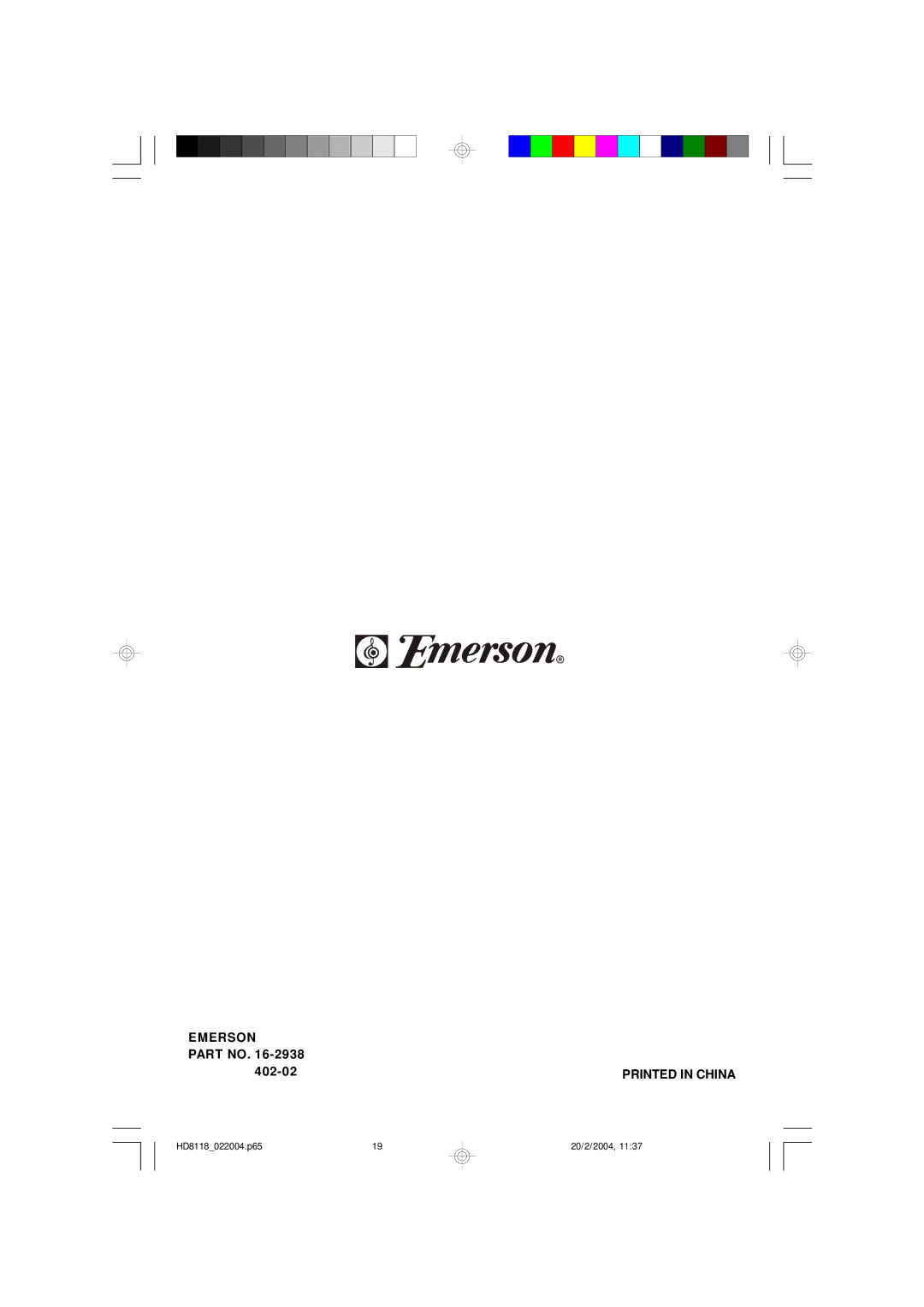 Emerson HD8118 owner manual Emerson 
