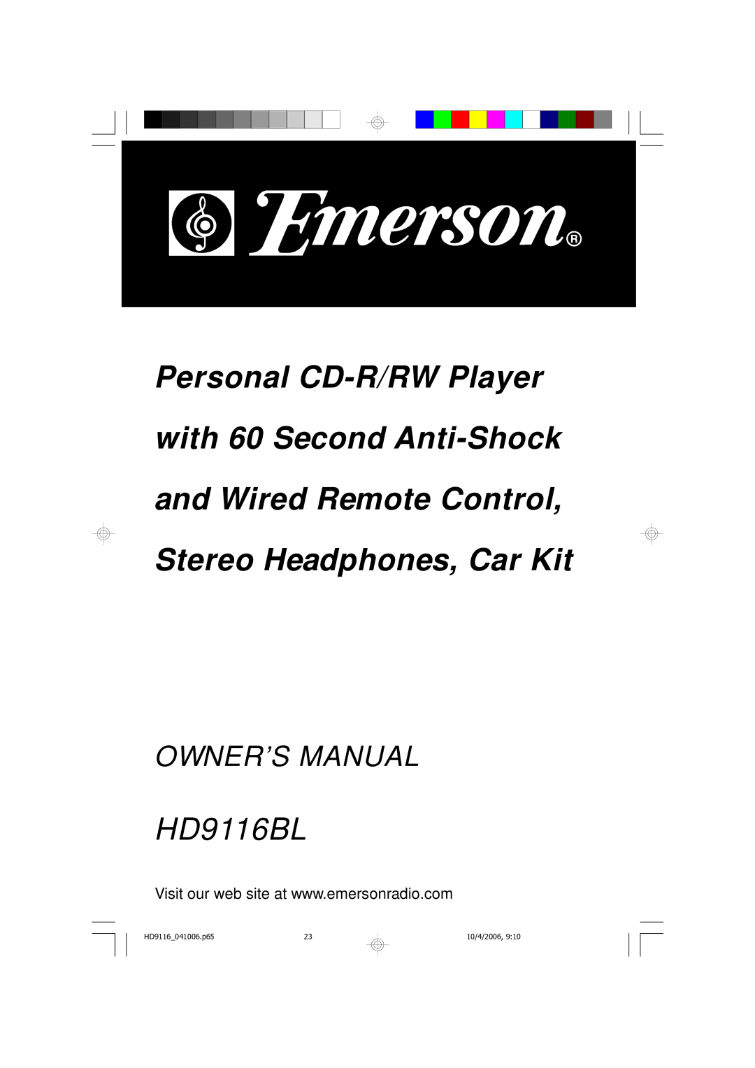 Emerson owner manual HD9116BL 