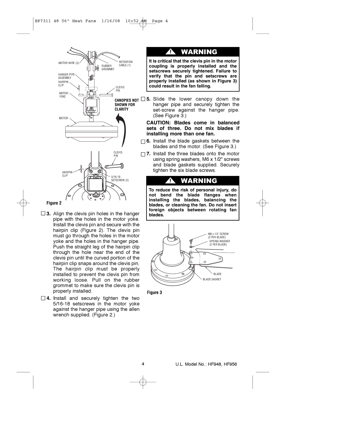 Emerson HF956BS, HF956BK, HF948W, HF948BS, HF956W specifications Clarity 