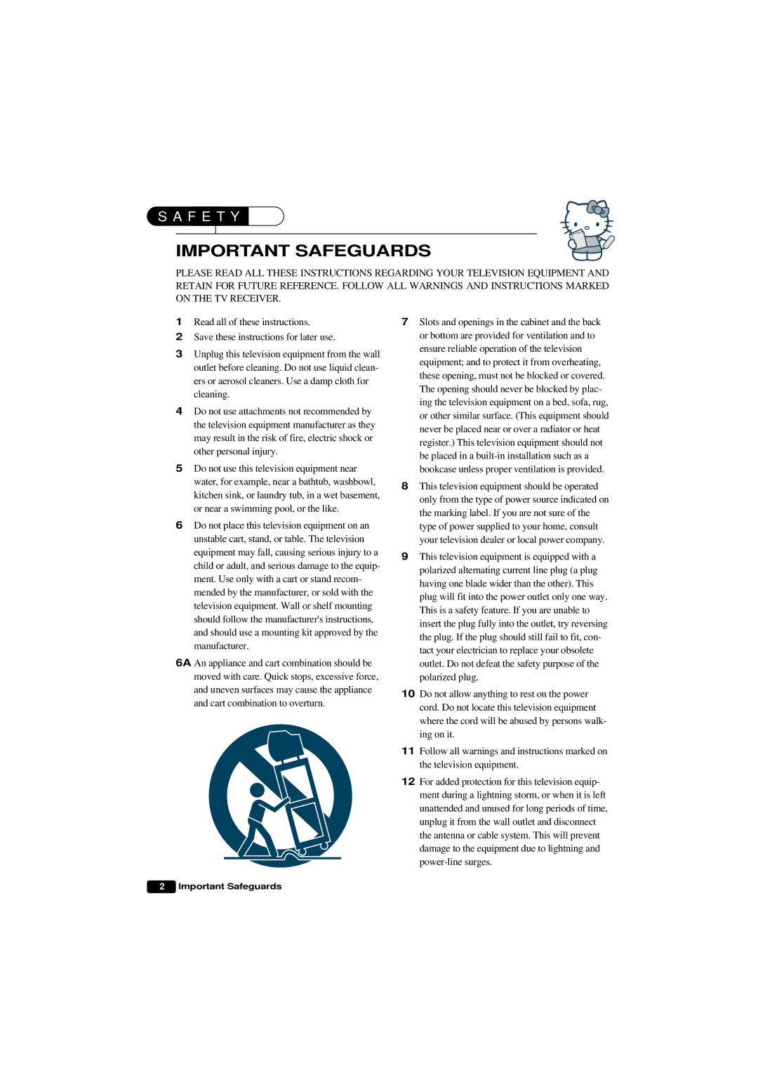 Emerson HKTV13 owner manual Important Safeguards 