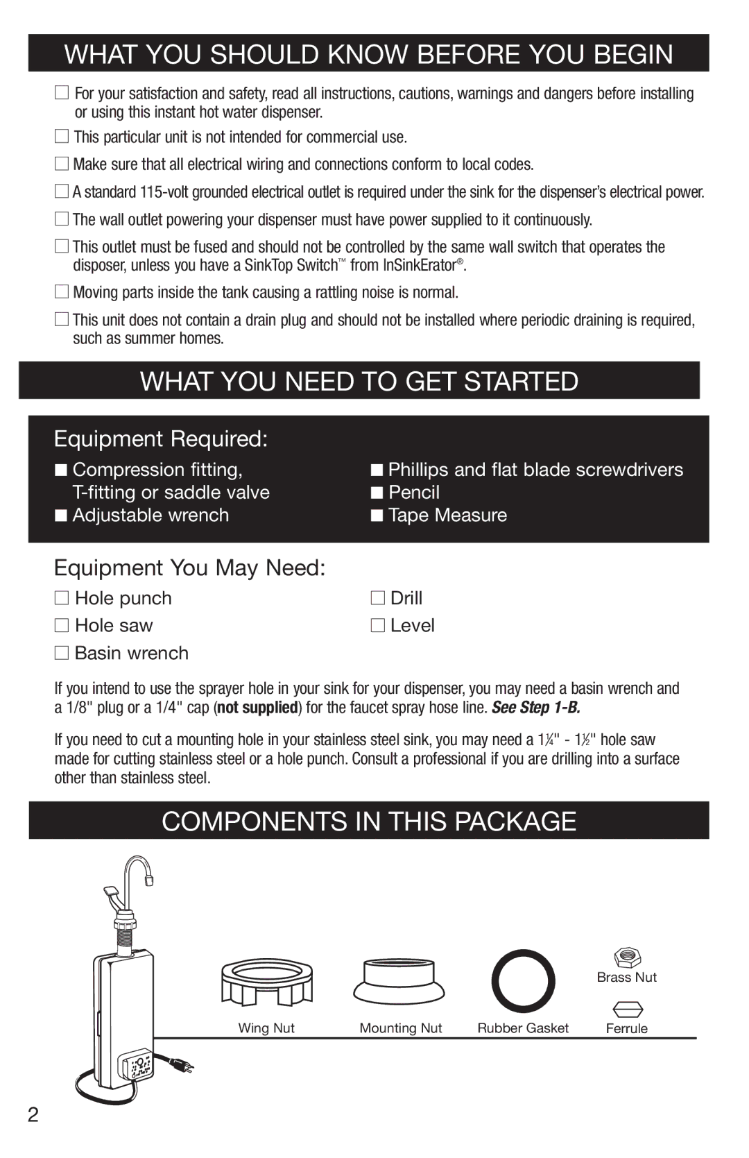 Emerson Hot1 manual What YOU should Know Before YOU Begin 