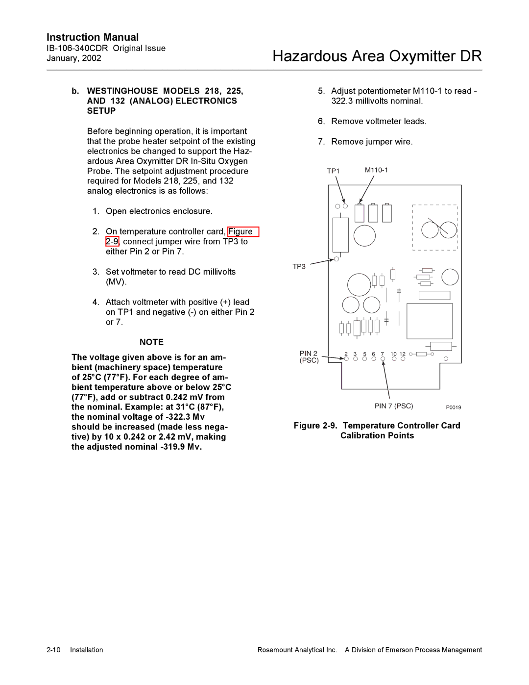 Emerson ib-106-340cdr, oxymitterdr hazardous area in-siu oxygen probe instruction manual Analog Electronics, Setup 