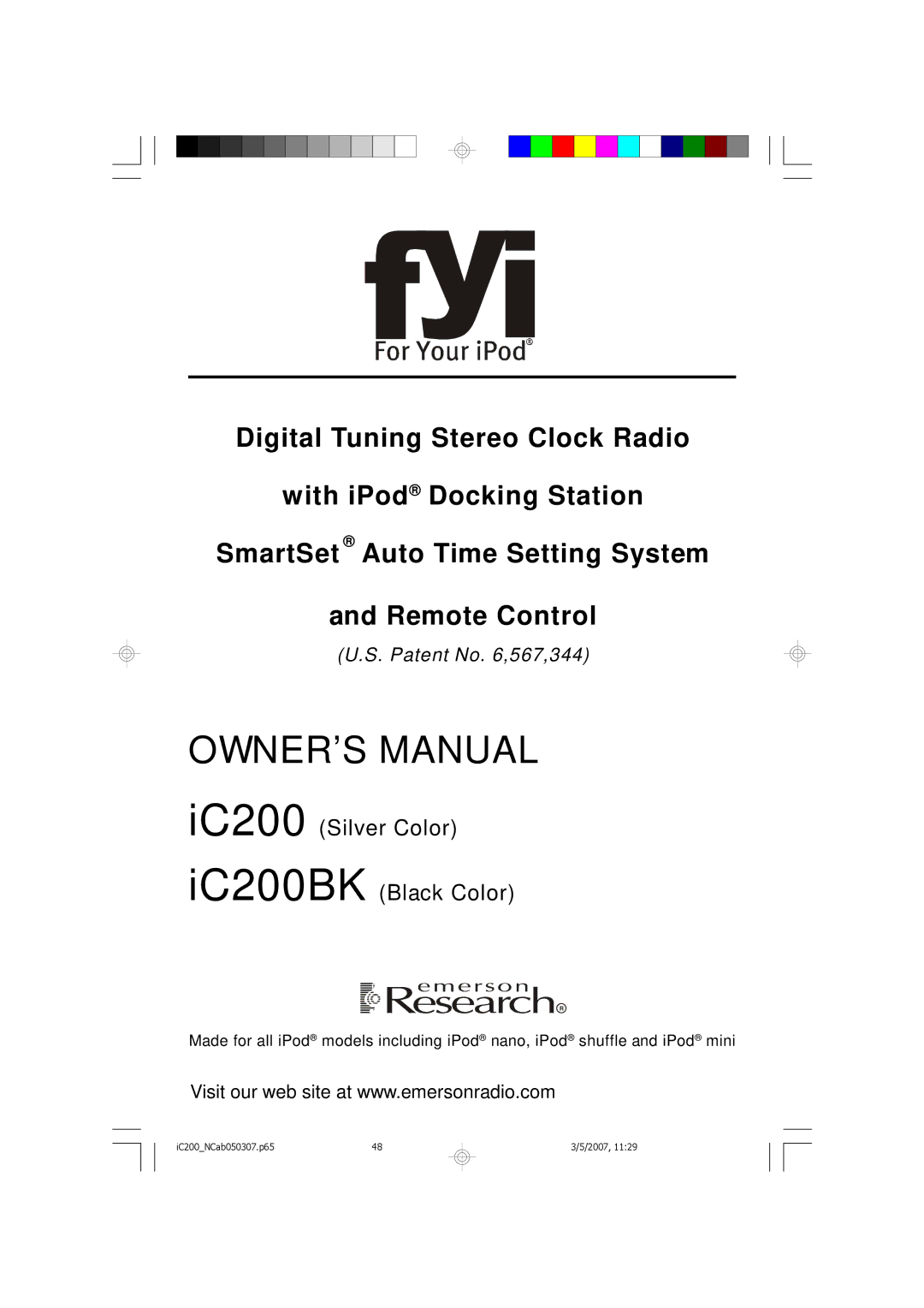 Emerson iC200 owner manual IC200 Silver Color IC200BK Black Color 