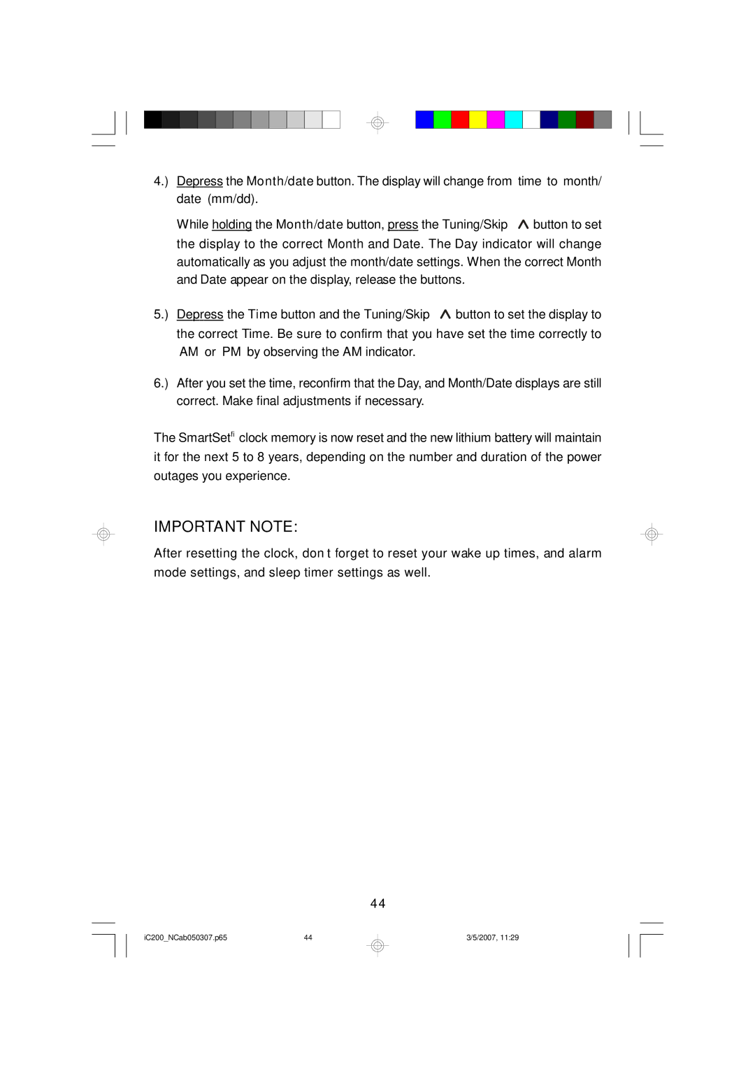 Emerson iC200 owner manual Important Note 