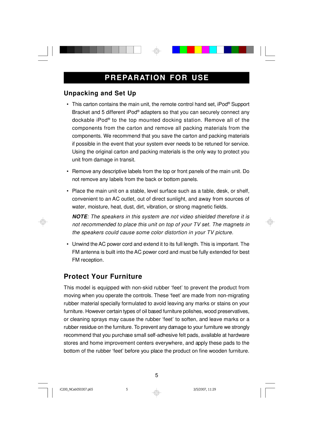 Emerson iC200 owner manual Preparation for USE, Unpacking and Set Up 