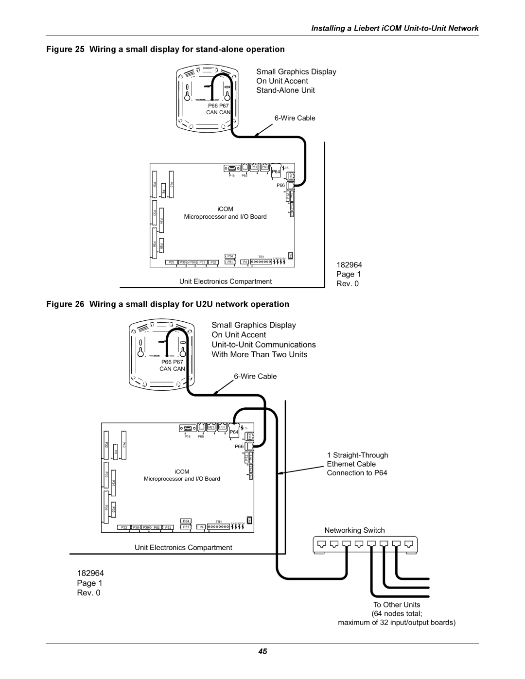 Emerson iCOM user manual Wiring a small display for stand-alone operation 