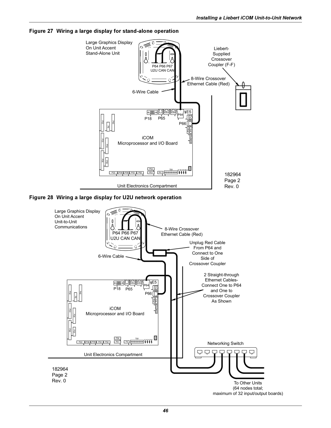 Emerson iCOM user manual Wiring a large display for stand-alone operation 