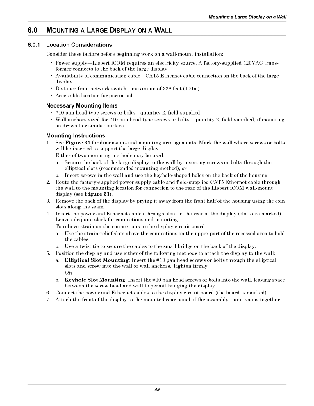 Emerson iCOM user manual Location Considerations, Necessary Mounting Items, Mounting Instructions 