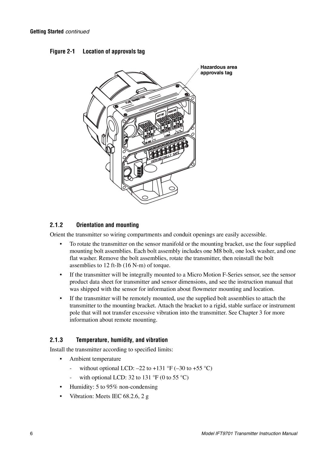 Emerson IFT9701 instruction manual Orientation and mounting, Temperature, humidity, and vibration 