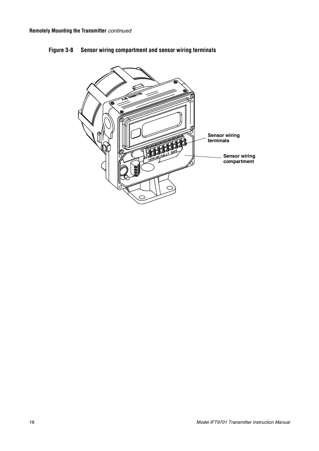 Emerson IFT9701 instruction manual Sensor wiring compartment and sensor wiring terminals 