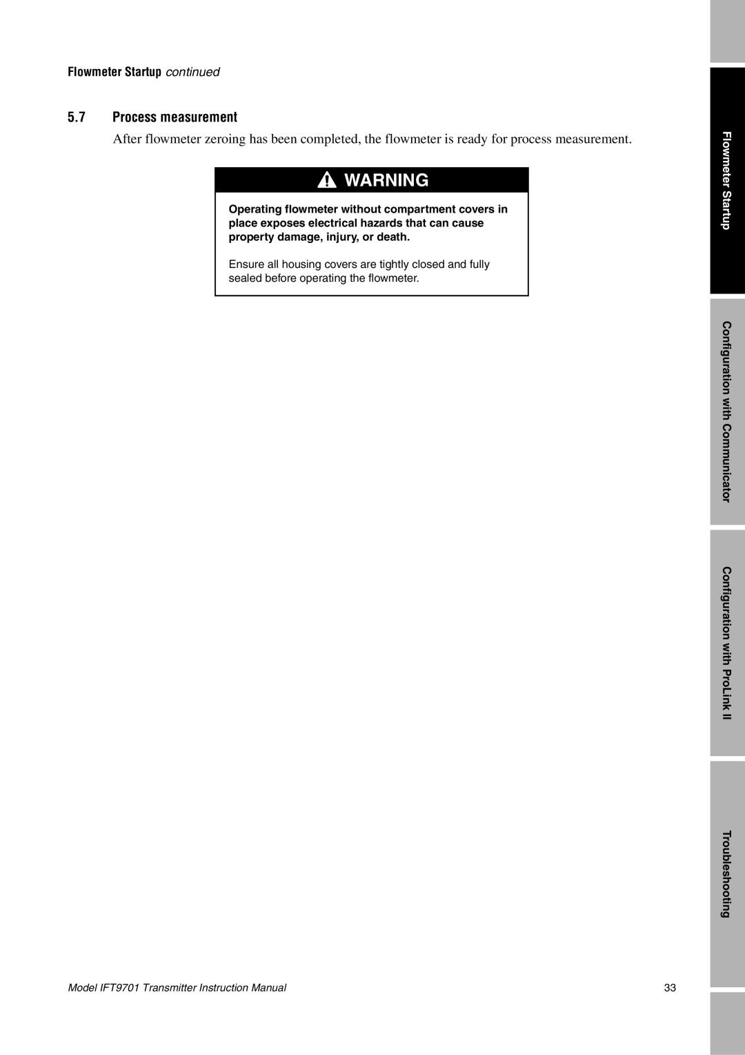 Emerson IFT9701 instruction manual Process measurement 