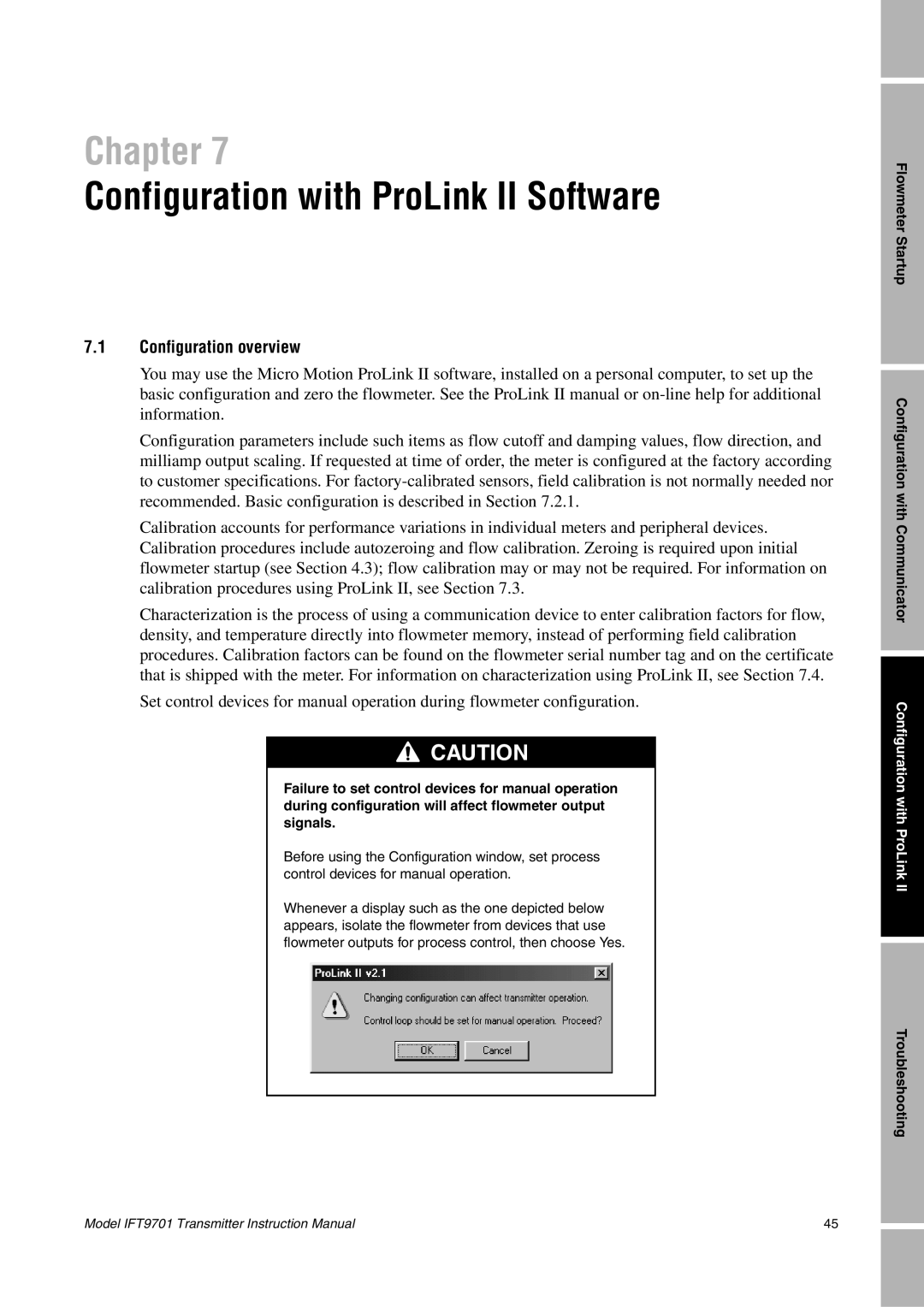 Emerson IFT9701 instruction manual Configuration with ProLink II Software, Configuration overview 