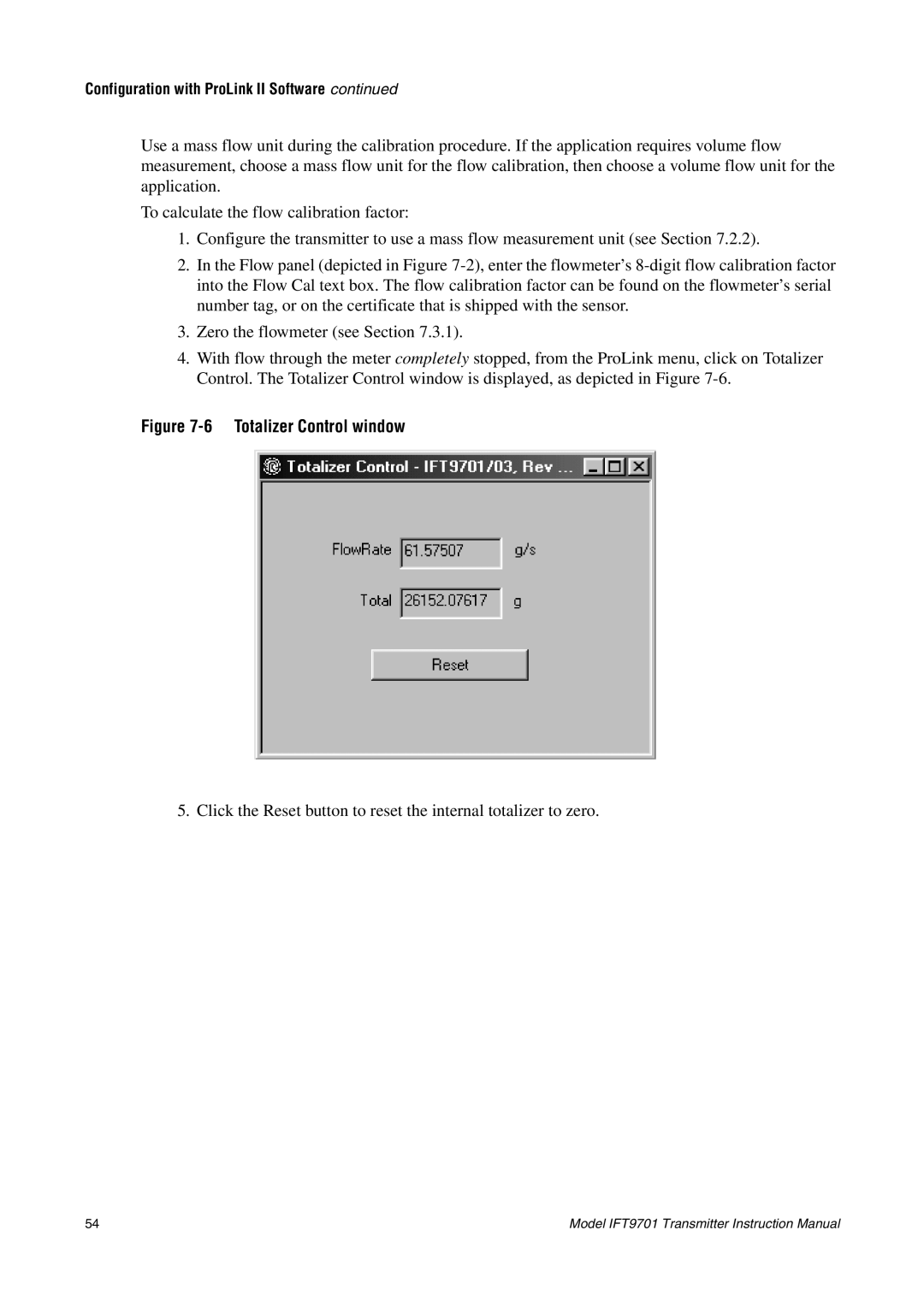 Emerson IFT9701 instruction manual Totalizer Control window 