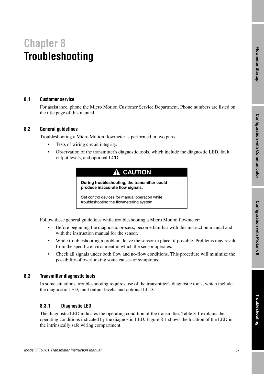 Emerson IFT9701 instruction manual Troubleshooting, General guidelines, Transmitter diagnostic tools 