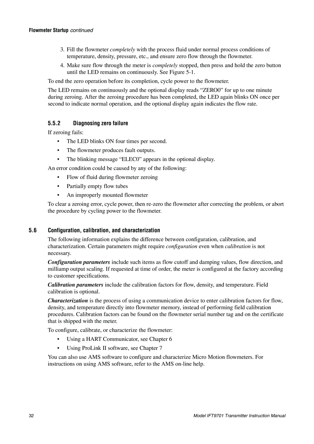 Emerson IFT9701 instruction manual 5.5.2Diagnosing zero failure 