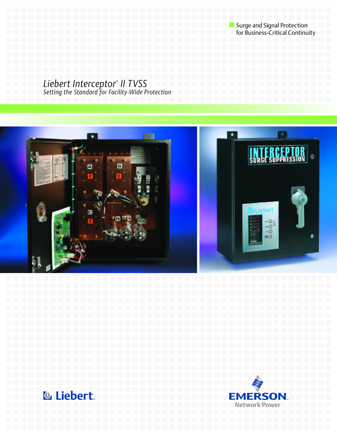 Emerson II TVSS manual Liebert Interceptor II Tvss 