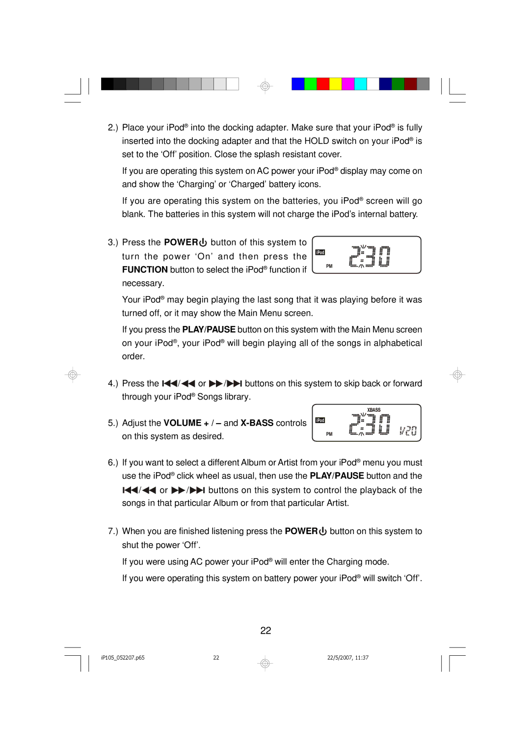 Emerson iP105BK owner manual IP105052207.p65 22/5/2007 