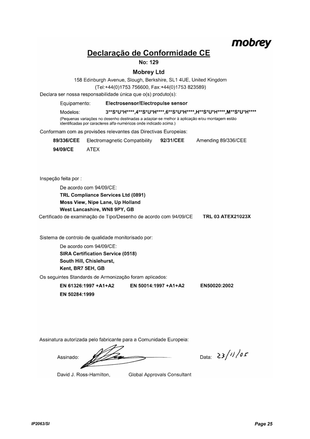 Emerson Electrosensor and Electropulse Sensors manual IP2063/SI 