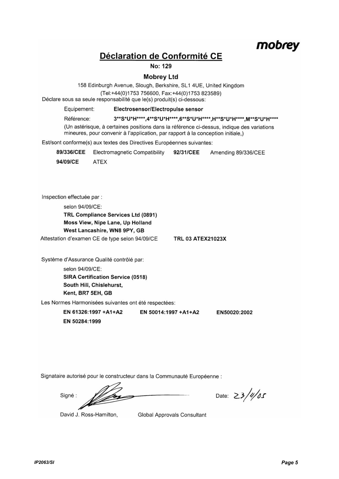 Emerson Electrosensor and Electropulse Sensors manual IP2063/SI 